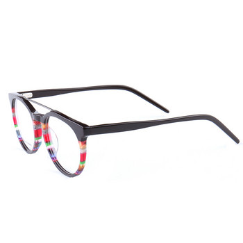 Винтидж дамски кръгли рамки за очила Мъжки рамки за оптични очила с рецепта Double Bridge Ретро очила Червени оптични очила