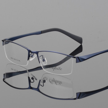 58-16-140 Метална рамка за очила Мъжки очила с половин джанта Рамка за оптични диоптрични очила Очила с голяма рамка