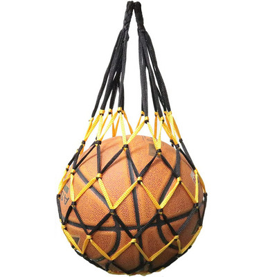 Баскетболна мрежеста чанта Футболна футболна мрежа за съхранение Държач за спортна топка Найлонова чанта за носене Издръжлива единична чанта за носене на топка