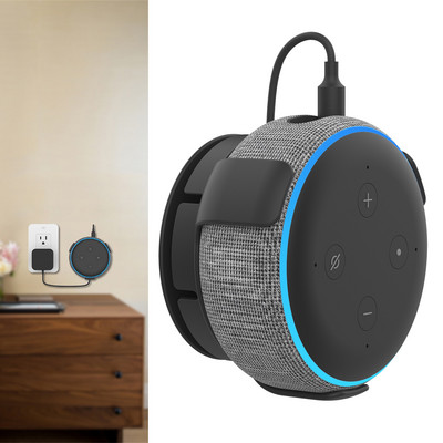 Βάση επιτοίχιας βάσης ηχείων για κρεμάστρα βάσης Alexa Echo Dot 3ης γενιάς Κουτί ήχου εσωτερικού χώρου με ράφι διαχείρισης καλωδίων χωρίς βίδες