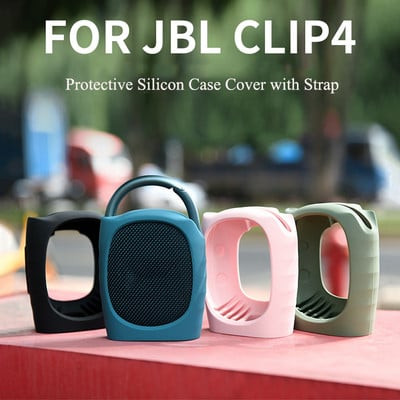 Āra pārnēsāšanas soma vāciņš priekš JBL Clip4 Clip 4 Bluetooth skaļruņa silikona vāciņš ar siksnu velosipēda pārnēsājamo futrāli