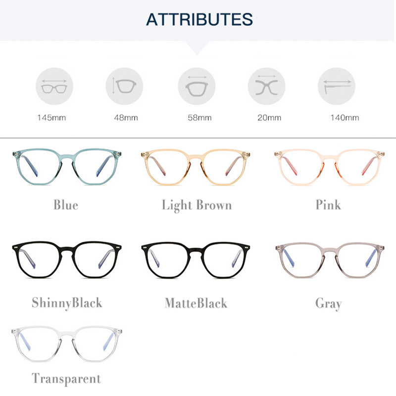 Sinist valgust blokeerivate prillide raam meestele ja naistele Optiline retseptiga prillide raam täisraamiga plastikprillid Rx-ble