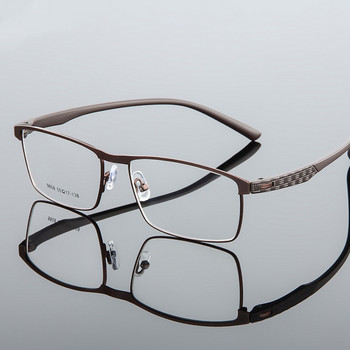 Големи алуминиеви рамки за очила Мъжки свръхлеки квадратни рамки за очила с рецепта за късогледство Метални очила с пълен оптичен винт