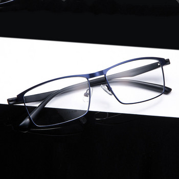 Големи алуминиеви рамки за очила Мъжки свръхлеки квадратни рамки за очила с рецепта за късогледство Метални очила с пълен оптичен винт