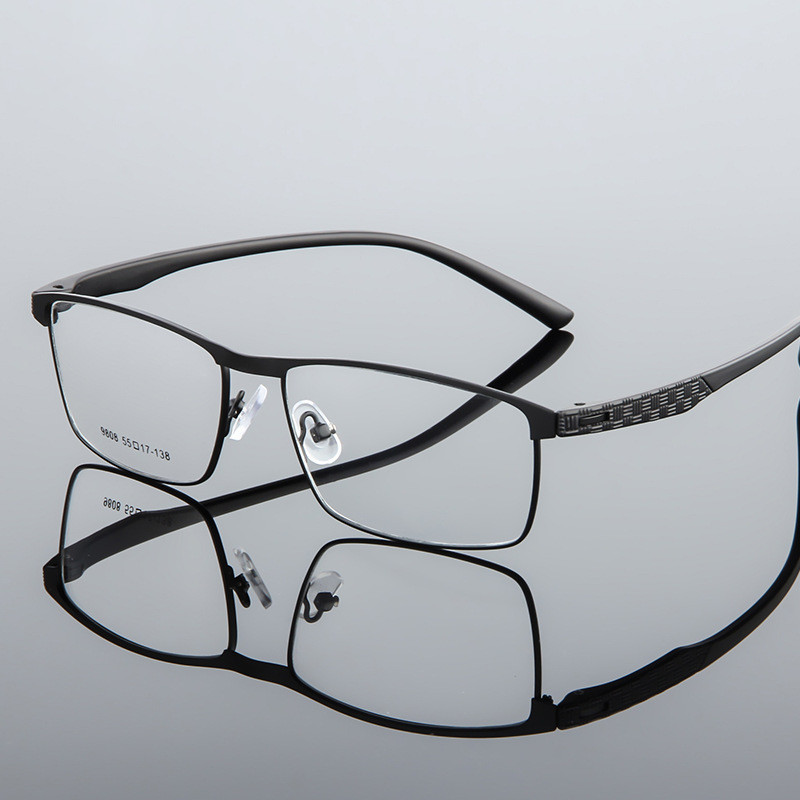 Didelio lydinio akinių rėmeliai Vyriški itin lengvi kvadratiniai trumparegystė Receptiniai akinių rėmeliai Metaliniai visiškai optiniai prisukami akiniai