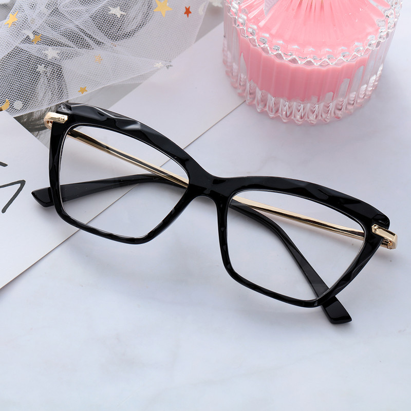 Moodne kassisilma prillide raam Lihvitud kristallist naiste prillid võivad olla varustatud lühinägelikkuse prillide meeste prillide raamiga