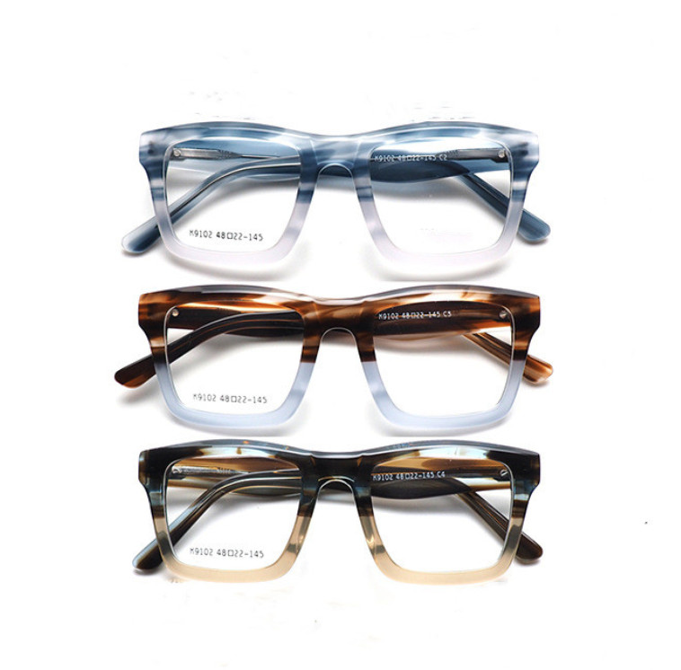 Vintage χειροποίητα οξικά γυαλιά τετράγωνου σκελετού Ανδρικά οπτικά γυαλιά με αντικατάσταση φακού Γυαλιά γυναικεία γυαλιά