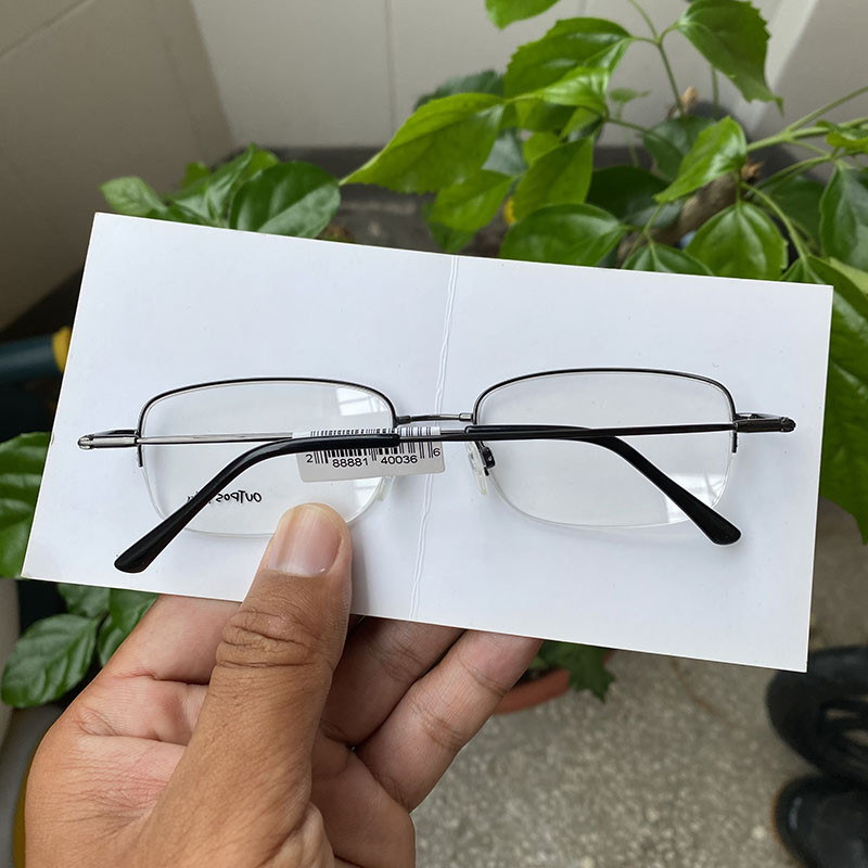 Rame de ochelari pentru bărbați pentru progresivă/miopie Jumătate de margine dreptunghi metalică/maro Superfitting Flexibil Confortabil