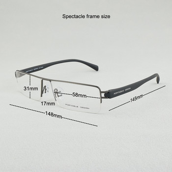 τετράγωνα γυαλιά ανδρικός σκελετός P9034 Ρετρό οπτική συνταγή Μυωπία Υπερμετρωπία Υπερελαφρύ μεγάλο κουτί Γυαλιά Οράσεως Ανδρικά Γυαλιά TR90