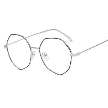 2018 Модерна рамка за очила за мъже и жени Многоъгълник Голяма рамка Плоско огледало Метално изкуство Ретро неправилна рамка за очила от сплав