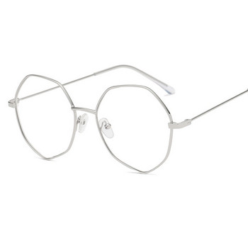 Μοντέρνα ανδρικά και γυναικεία γυαλιά 2018 Πλαίσιο Πολύγωνο Μεγάλο Πλαίσιο Επίπεδος Καθρέφτης Μεταλλικό Τέχνης Retro Irregular Glasses Σκελετός από κράμα