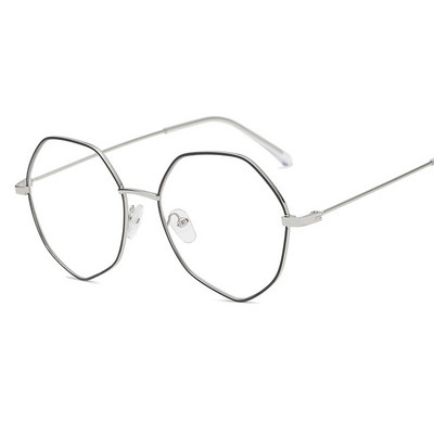 2018 Trendy muški i ženski okvir za naočale Poligon Veliki okvir Ravno ogledalo Metalna umjetnost Retro nepravilan okvir za naočale od legure