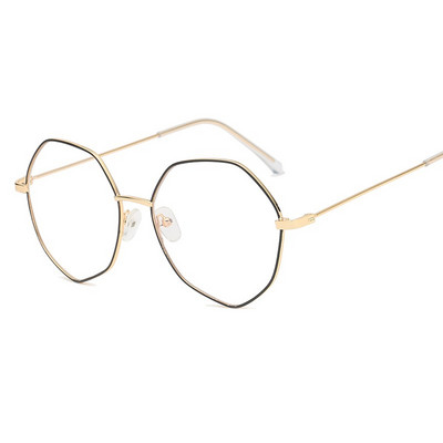 2018 Trendy muški i ženski okvir za naočale Poligon Veliki okvir Ravno ogledalo Metalna umjetnost Retro nepravilan okvir za naočale od legure