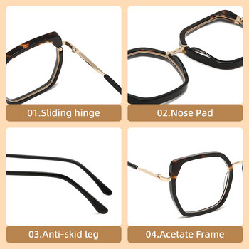 Χοντρό τετράγωνο οξικό γυαλιά γυαλιά μεταλλικά vintage χειροποίητα γυναικεία ανδρικά γυαλιά νέας τάσης Οπτικά συνταγογραφούμενα γυαλιά σκελετοί VA8002