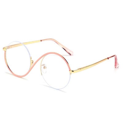 Trend Personality S Half Frame Anti Blue Light Glasses Модни кръгли метални дамски очила Ретро мъжки женски очила