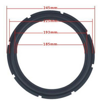 Ανταλλακτικά 10 ιντσών διάτρητο λαστιχένιο ηχείο αφρός υπογούφερ Surround δακτυλίων για επισκευή ηχείων (μαύρο) (4 τεμ.)