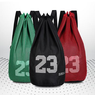 Large basketball bags For balls Drawstring Mesh pack Fitness Bucket Bag Outdoor Waterproof Basketball Backpack Sport