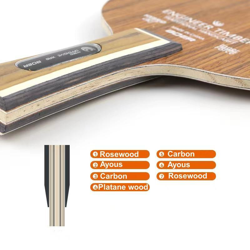 Επαγγελματική λεπίδα επιτραπέζιας αντισφαίρισης από ανθρακονήματα, βάση ρακέτας επιτραπέζιας αντισφαίρισης από ανθρακονήματα, κουπιά πινγκ πονγκ Offensive 1 τεμ.