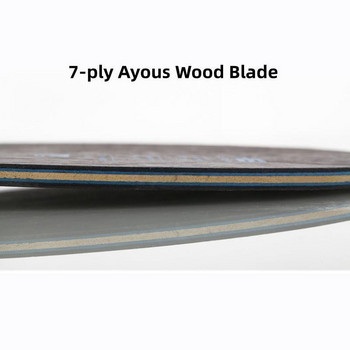 Επαγγελματική λεπίδα πινγκ πονγκ 7 στρώσεων Ayous Wood Blade για πινγκ πονγκ, επιθετική λεπίδα ρακέτας Ελαφρύ πιάτο κάτω