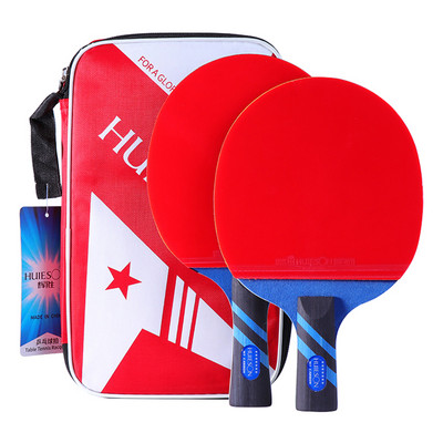 Huieson M serijos 7 žvaigždučių stalo teniso rakečių rinkinys su dvigubais guminiais spuogeliais, 1 poros stalo teniso irklas su krepšiu pradedantiesiems