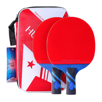 Huieson M serijos 7 žvaigždučių stalo teniso rakečių rinkinys su dvigubais guminiais spuogeliais, 1 poros stalo teniso irklas su krepšiu pradedantiesiems