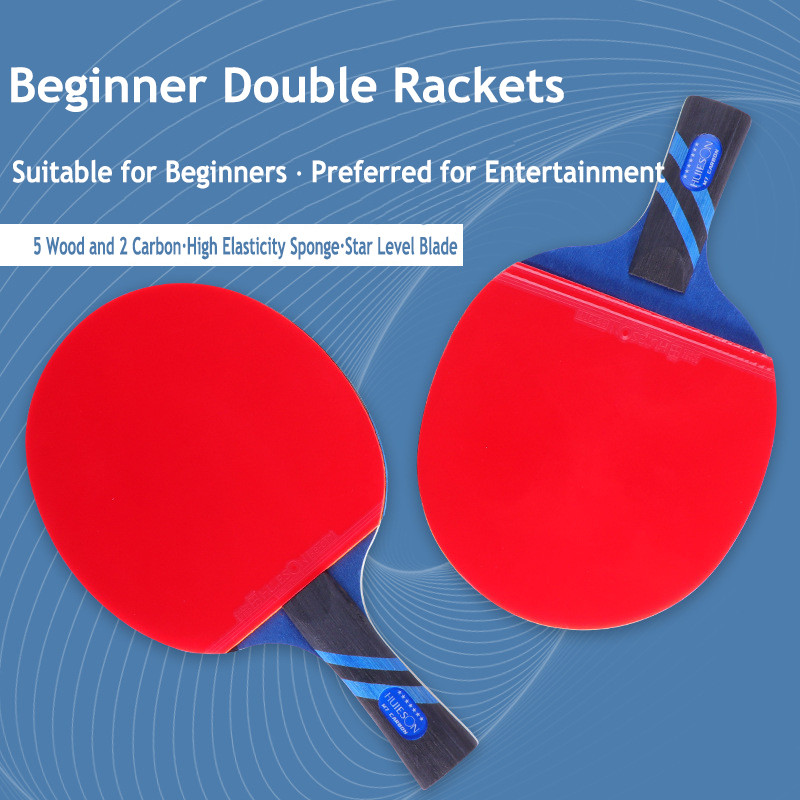 Huieson M serijos 7 žvaigždučių stalo teniso rakečių rinkinys su dvigubais guminiais spuogeliais, 1 poros stalo teniso irklas su krepšiu pradedantiesiems