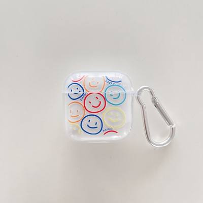„Smiley Soft Clear“ silikoninis ausinių dėklas, skirtas „Mini Pro 4 TWS“, skirtas „Air Pro 4 5“ ausinių dėklas, skirtas „Mini Pro 5 TWS Capa Fundas“