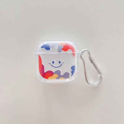 „Smiley Soft Clear“ silikoninis ausinių dėklas, skirtas „Mini Pro 4 TWS“, skirtas „Air Pro 4 5“ ausinių dėklas, skirtas „Mini Pro 5 TWS Capa Fundas“