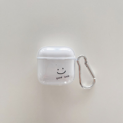 „Smiley Soft Clear“ silikoninis ausinių dėklas, skirtas „Mini Pro 4 TWS“, skirtas „Air Pro 4 5“ ausinių dėklas, skirtas „Mini Pro 5 TWS Capa Fundas“