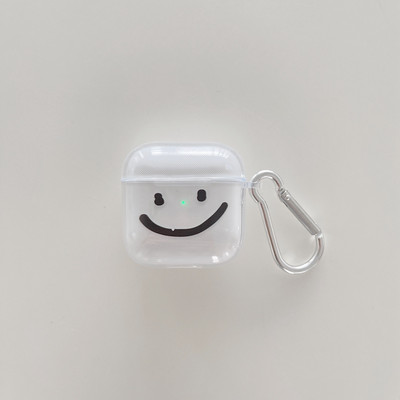 „Smiley Soft Clear“ silikoninis ausinių dėklas, skirtas „Mini Pro 4 TWS“, skirtas „Air Pro 4 5“ ausinių dėklas, skirtas „Mini Pro 5 TWS Capa Fundas“