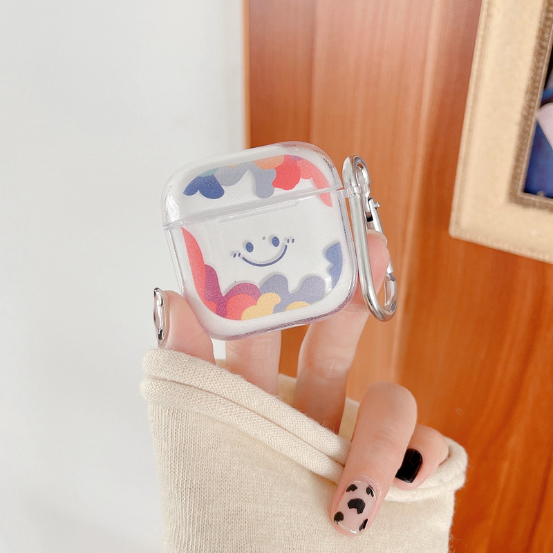 Smiley pehme läbipaistev silikoonist kõrvaklappide ümbris Mini Pro 4 TWS jaoks Air Pro 4 5 kõrvaklappide ümbris jaoks Mini Pro 5 TWS Capa Fundas jaoks