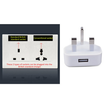 1A USB зарядно 3-щифтов адаптер за стена 1/2/3 многопортови адаптери за пътуване Преобразувател за бързо зареждане UK Plug за iPhone Samsung S9 Tablet