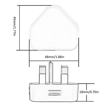 1A Φορτιστής USB 3 Pin Προσαρμογέας τοίχου 1/2/3 Πολλαπλών Θυρών Προσαρμογείς Ταξιδίου Μετατροπέας Γρήγορης Φόρτισης Βύσμα Ηνωμένου Βασιλείου για iPhone Samsung S9 Tablet