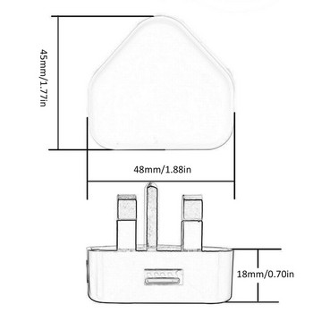1A USB зарядно 3-щифтов адаптер за стена 1/2/3 многопортови адаптери за пътуване Преобразувател за бързо зареждане UK Plug за iPhone Samsung S9 Tablet
