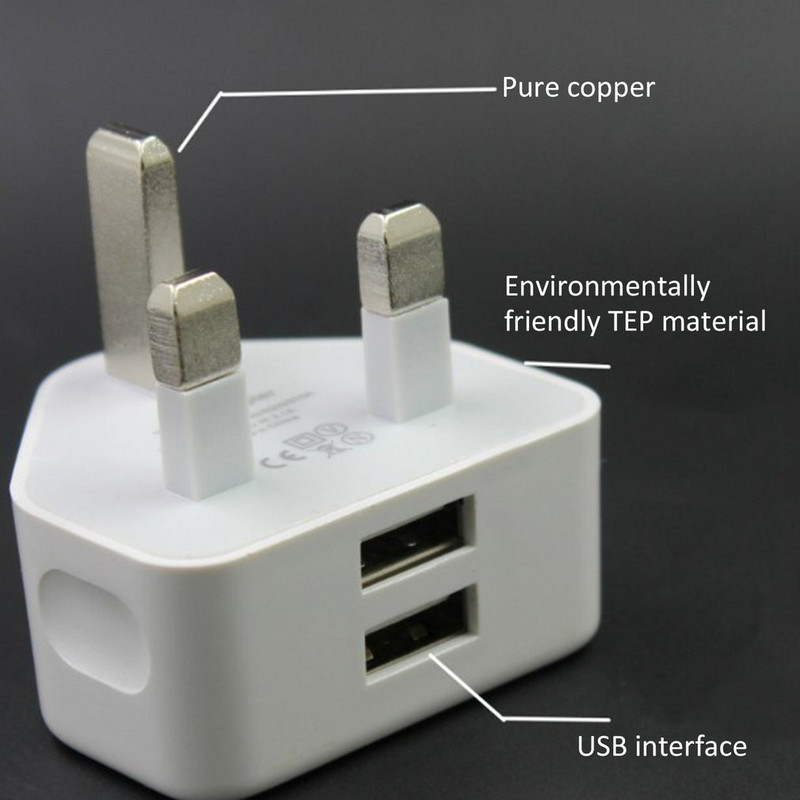 1A USB įkroviklis 3 kontaktų sieninis adapteris 1/2/3 kelių prievadų kelioniniai adapteriai keitiklis Greitas įkrovimas JK kištukas, skirtas iPhone Samsung S9 planšetiniam kompiuteriui