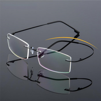 Класически мъжки титаниеви рамки за очила без рамки, оптична рамка за миопия, ултра леки очила без рамки