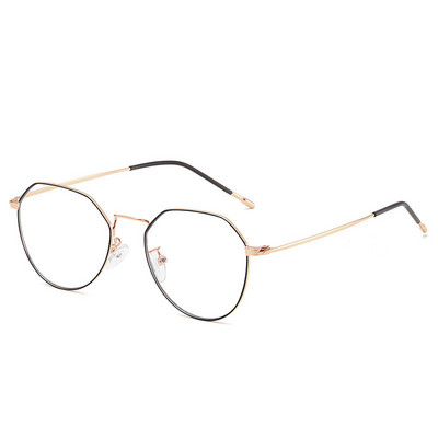 Retro polügonaalsed metallist prillid naistele ja meestele, täisveljega, sinise kiirga lühinägelikkuse vastased prillid.
