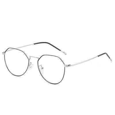 Retro polügonaalsed metallist prillid naistele ja meestele, täisveljega, sinise kiirga lühinägelikkuse vastased prillid.