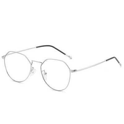 Retro polügonaalsed metallist prillid naistele ja meestele, täisveljega, sinise kiirga lühinägelikkuse vastased prillid.