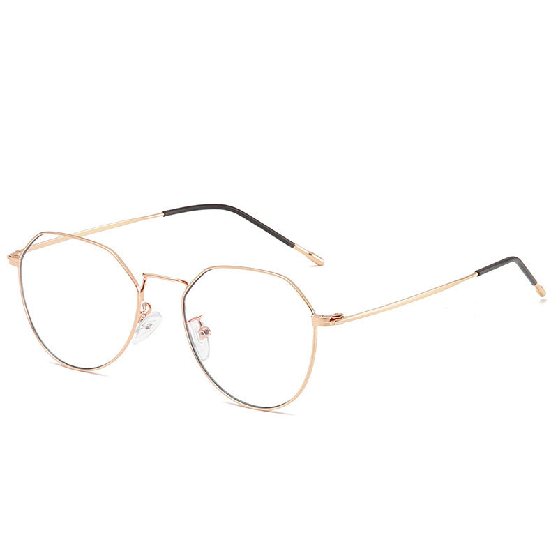 Retro polügonaalsed metallist prillid naistele ja meestele, täisveljega, sinise kiirga lühinägelikkuse vastased prillid.