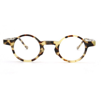 Ретро Дамски кръгли рамки за очила Мъжки Оптични очила Диоптрични очила Прозрачни кехлибарени Очила с леопардов принт Винтидж сиво