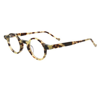 Ретро Дамски кръгли рамки за очила Мъжки Оптични очила Диоптрични очила Прозрачни кехлибарени Очила с леопардов принт Винтидж сиво