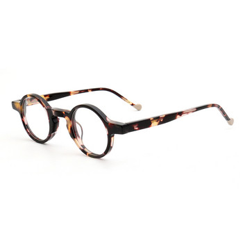 Ρετρό Γυναικεία Στρογγυλά Γυαλιά Σκελετοί Ανδρικά Οπτικά Γυαλιά Συνταγογραφούμενα Γυαλιά Διαφανής πορτοκαλί λεοπάρ γυαλιά Vintage γκρι