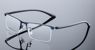 Dideli vyrų moterų stačiakampiai akiniai su puse ratlankio metaliniai akinių rėmeliai optiniams lęšiams Trumparegystė, toliregystė