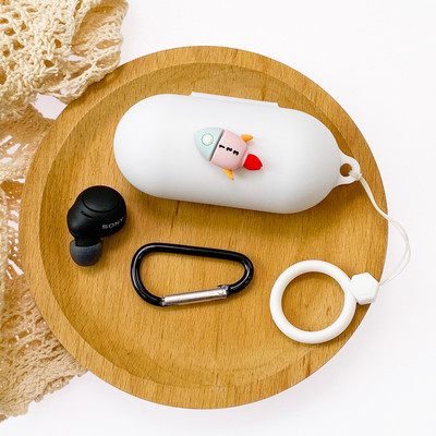 Κάλυμμα ακουστικών DIY Cartoon για θήκη Sony WF-C500 με Αξεσουάρ θήκης σιλικόνης Ασύρματο κουτί ακουστικών Bluetooth με κορδόνι