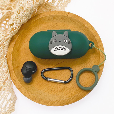 Animacinis silikoninis apsauginis dėklas, skirtas Sony WF-C500 su dirželiu belaidžio Bluetooth ausinių dėžutės silikono dėklo priedais