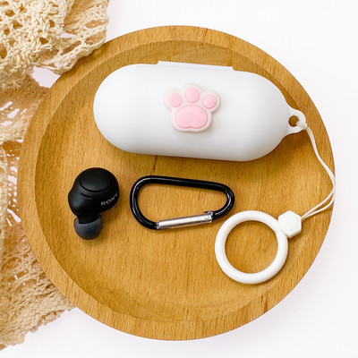 Animacinis silikoninis apsauginis dėklas, skirtas Sony WF-C500 su dirželiu belaidžio Bluetooth ausinių dėžutės silikono dėklo priedais