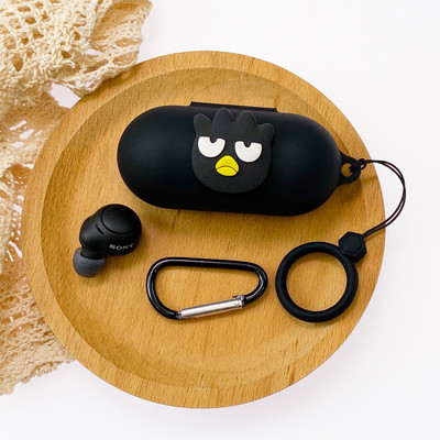Animacinis silikoninis apsauginis dėklas, skirtas Sony WF-C500 su dirželiu belaidžio Bluetooth ausinių dėžutės silikono dėklo priedais