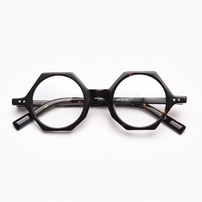 Vintage Okrugle poligonalne naočale Ručno izrađene muške naočale od acetata Okviri za naočale za blizinu slavnih