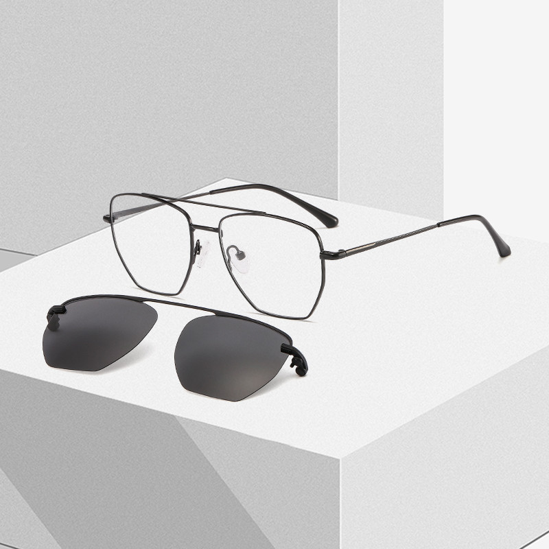 Lenspace Vintage mágneses fém kapocs polarizált napszemüvegen 2 az 1-ben optikai férfi divatos dioptriás szemüvegkeret DP33084